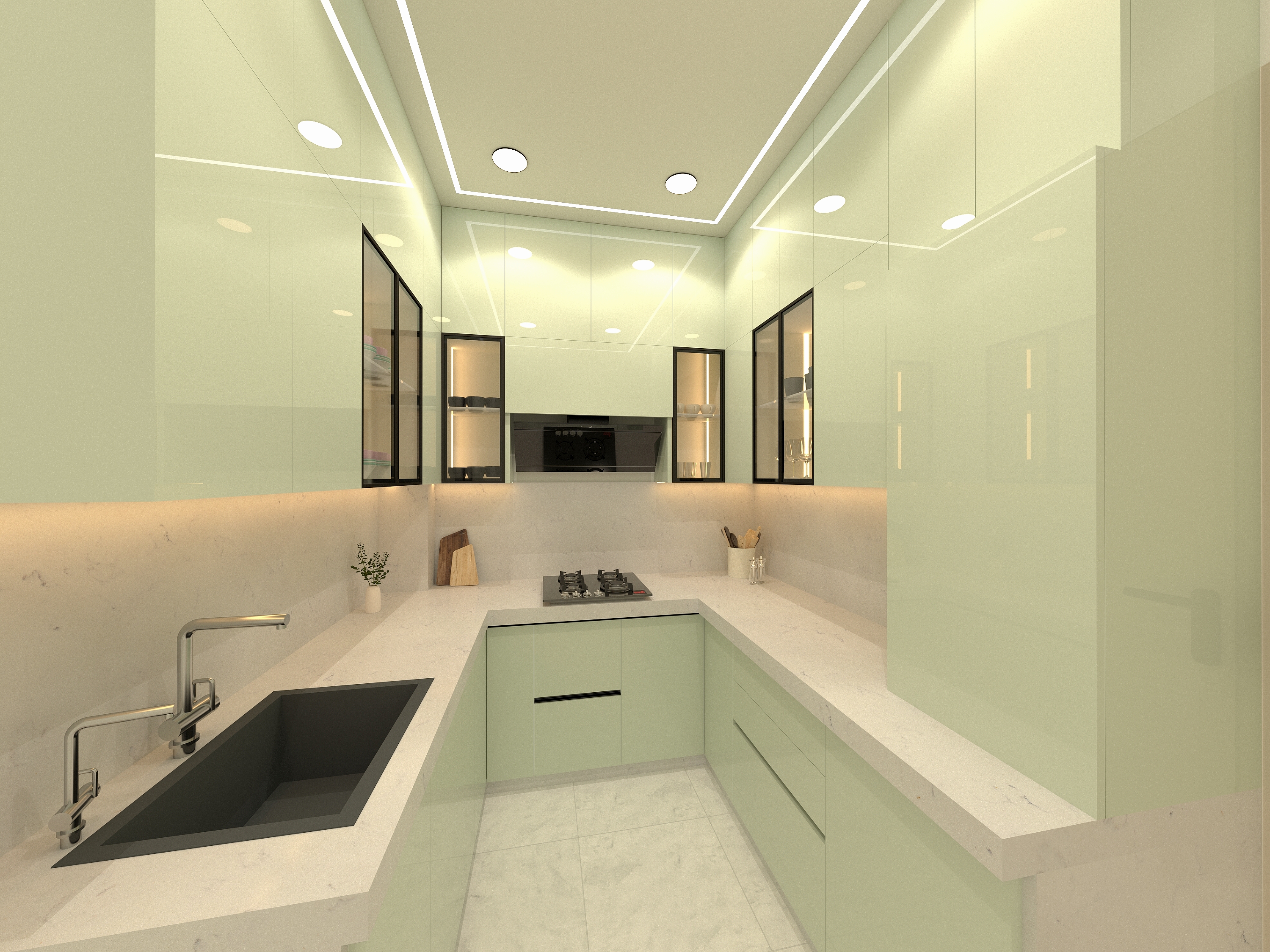 Custom modular kitchen interior